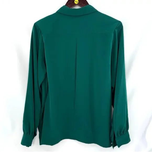 Vintage Emerald Green Blouse Size 14 80s/90s - Picture 2 of 5
